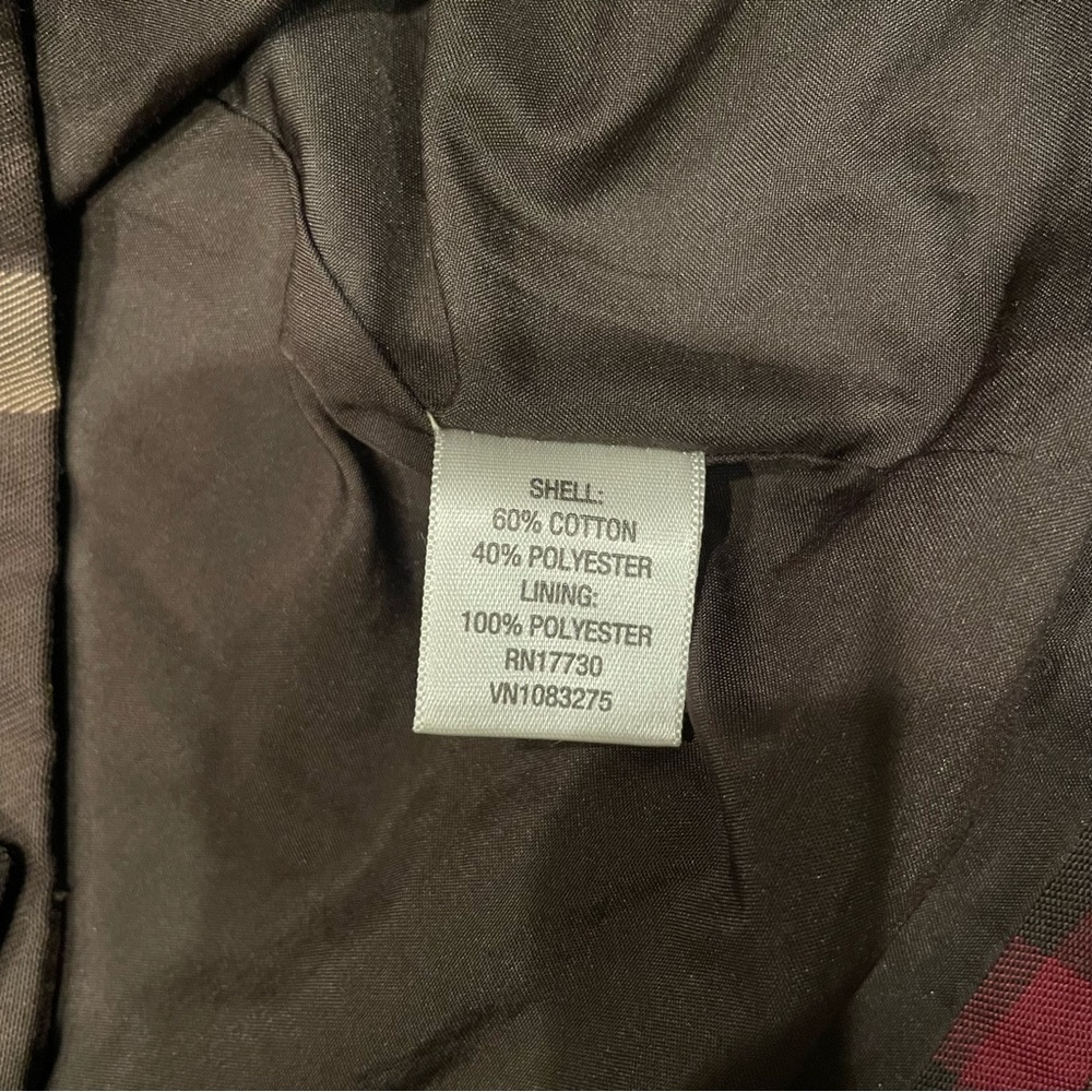 Merona Brown/Maroon Plaid Trench Coat - Picture 9 of 10